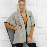 Tassel Detail Poncho Sweater-Sweater-Moda Me Couture