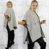 Tassel Detail Poncho Sweater-Sweater-Moda Me Couture