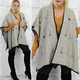 Tassel Detail Poncho Sweater-Sweater-Moda Me Couture