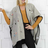 Tassel Detail Poncho Sweater-Sweater-Moda Me Couture