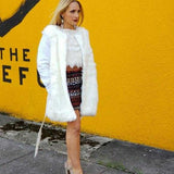 Cream Faux Fur Coat Vest-Jackets & Coats-Moda Me Couture