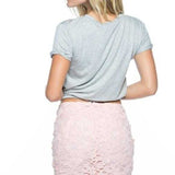 Gray Choker T-Shirt-Tops-Moda Me Couture