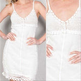 White Lace Crochet Dress-Dress-Moda Me Couture
