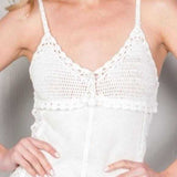 White Lace Crochet Dress-Dress-Moda Me Couture