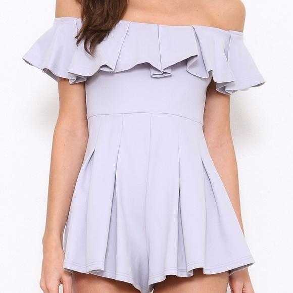 LILIA LACE FENCY ROMPER - LILAC