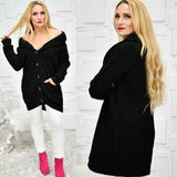 Chunky Knit Black Cardigan-Sweater-Moda Me Couture