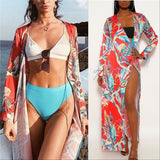 Kimono Floral Red-Tops-Moda Me Couture