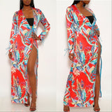 Kimono Floral Red-Tops-Moda Me Couture
