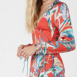 Kimono Floral Red-Tops-Moda Me Couture