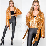 GEM Gold Metallic Jacket-Jackets & Coats-Moda Me Couture