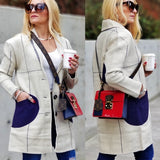 Grid Print Coat - Beige-Jackets & Coats-Moda Me Couture