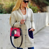 Grid Print Coat - Beige-Jackets & Coats-Moda Me Couture