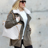 Olive Suede Mini Trench Coat-Jackets & Coats-Moda Me Couture