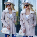 Blush Suede Mini Trench Coat-Jackets & Coats-Moda Me Couture