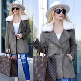 Olive Suede Mini Trench Coat-Jackets & Coats-Moda Me Couture