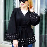 Anna Faux Suede Wrap Jacket-Jackets & Coats-Moda Me Couture