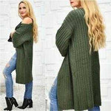 Chunky Knit Green Cardigan-Sweater-Moda Me Couture