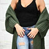 Chunky Knit Green Cardigan-Sweater-Moda Me Couture