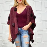 Playful Pom Pom Wrap Shrug-Sweater-Moda Me Couture
