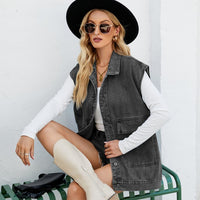 Casual Button down Denim Jacket Vest