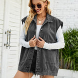 Casual Button down Denim Jacket Vest