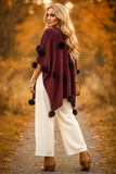 Burgundy Poncho 2026 Boho Back