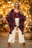 Burgundy Poncho 2026 Boho Front