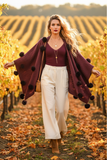 Burgundy Poncho 2026 Boho Walk
