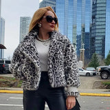 Keep Up With Me Leopard Print Faux Fur Crop Jacket