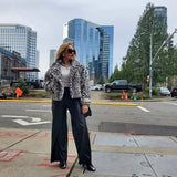 Keep Up With Me Leopard Print Faux Fur Crop Jacket