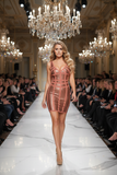 Rose Gold Cage Bandage Dress Runway