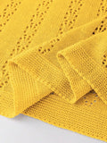 Mustard Yellow Sexy Women's Knitted Sweater Dress