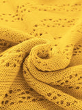 Mustard Yellow Sexy Women's Knitted Sweater Dress