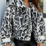 Keep Up With Me Leopard Print Faux Fur Crop Jacket