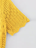 Mustard Yellow Sexy Women's Knitted Sweater Dress