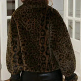 Keep Up With Me Leopard Print Faux Fur Crop Jacket