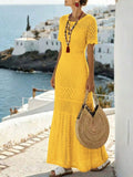 Mustard Yellow Sexy Women's Knitted Sweater Dress