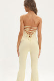 Lindsey Lace-Up Strapless Casual Jumpsuit Womens