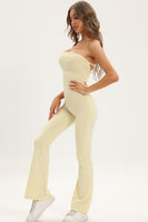 Lindsey Lace-Up Strapless Casual Jumpsuit Womens