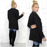 Modern Open Front Jacket-Jackets & Coats-Moda Me Couture