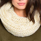 Cream Knit Infinity Scarf-Accessories-Moda Me Couture