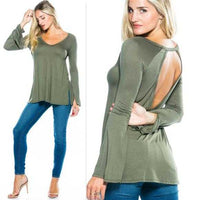 Olive Green Bell Sleeved Top-Tops-Moda Me Couture