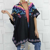 Colorful Poncho Wrap-Sweater-Moda Me Couture
