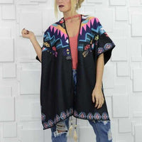 Colorful Poncho Wrap-Sweater-Moda Me Couture