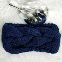 Navy Blue Knitted Headband-Accessories-Moda Me Couture