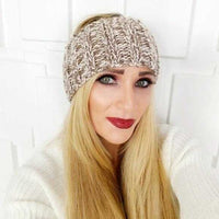Knitted Headband Tan-Accessories-Moda Me Couture