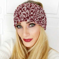 Burgundy Knitted Headband-Accessories-Moda Me Couture