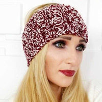 Burgundy Knitted Headband-Accessories-Moda Me Couture