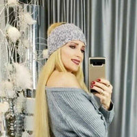 Gray Knitted Headband-Accessories-Moda Me Couture