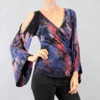 Tie-Die Flared Sleeve Top Multicolor-Tops-Moda Me Couture